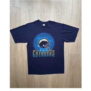 Vintage 1994 San Diego Chargers T Shirt Mens Large Tall Competitor NFL Navy Blue